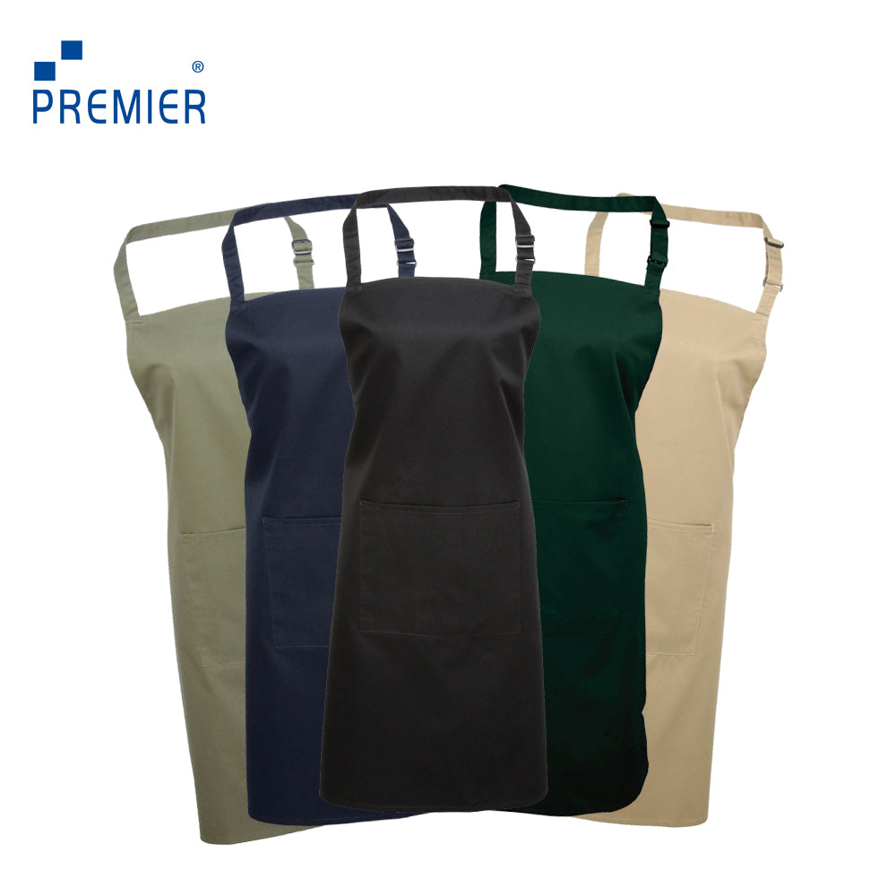 PR154 Premier Colours Bib Apron with Pocket