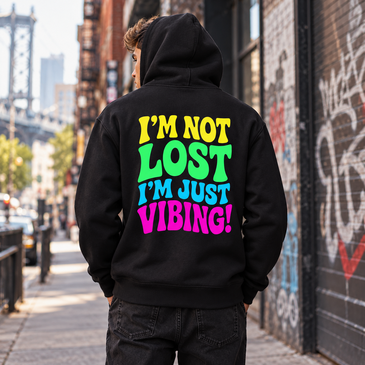 Just Vibing Premium Zip Hoodie