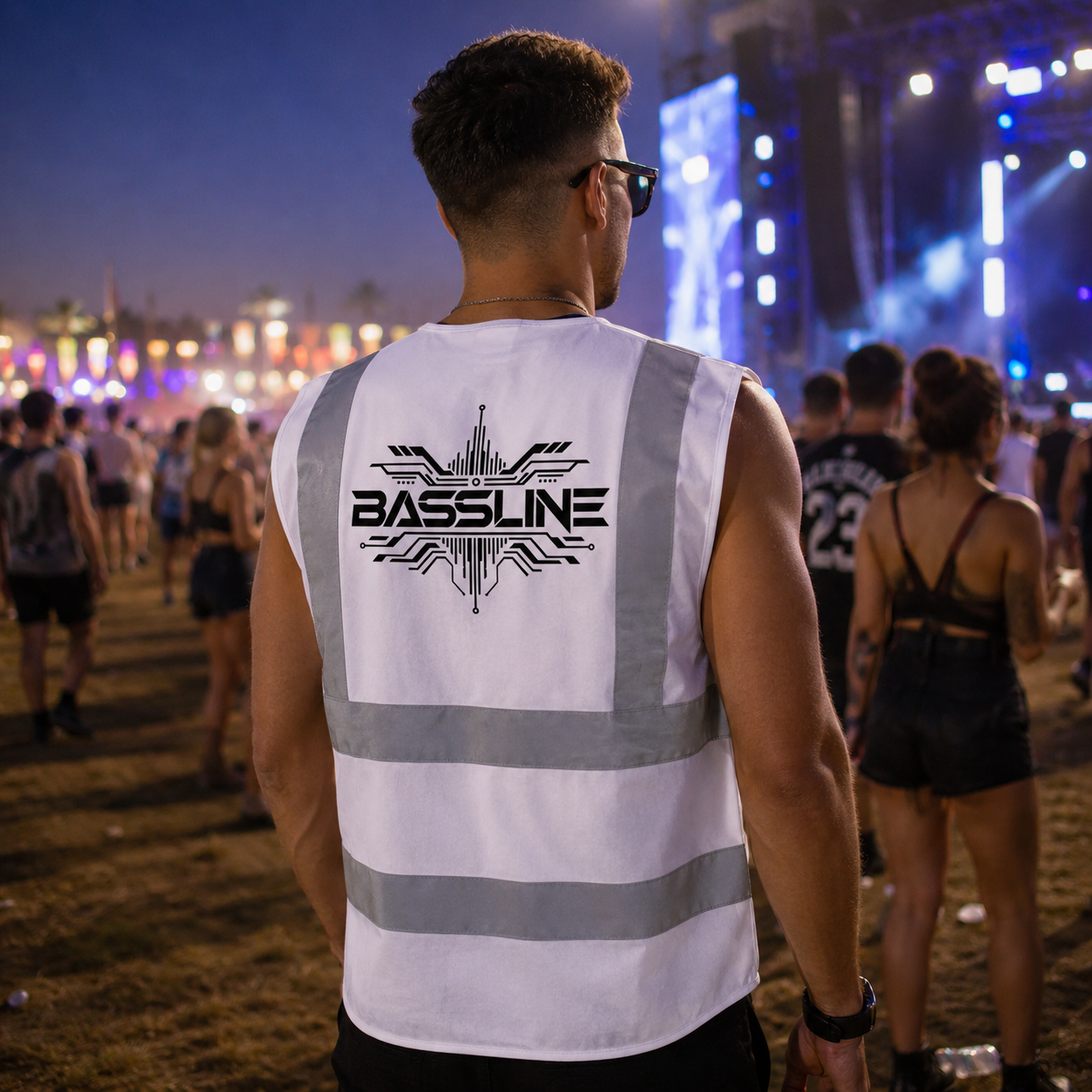 Bassline Hi-Vis Vest (White)