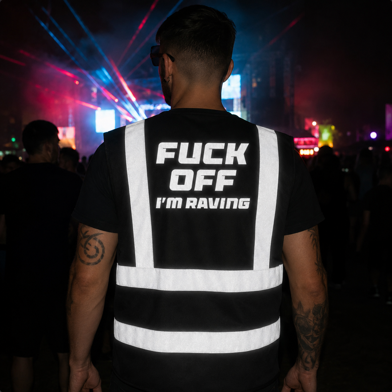 I'm Raving Hi-Vis Vest (Black)