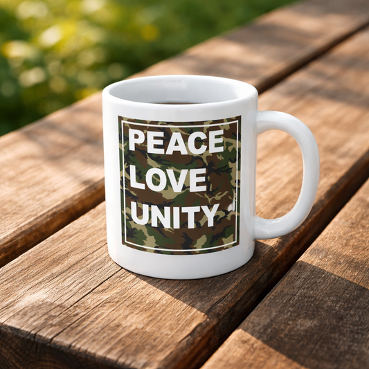 Peace, Love, Unity Mug