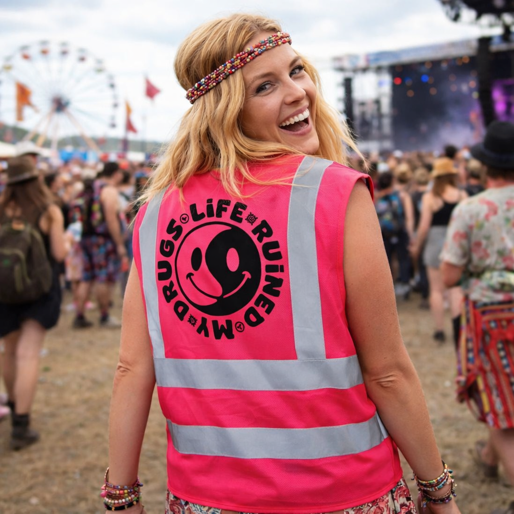 Life Ruined My Drugs Hi-Vis Vest (Pink)