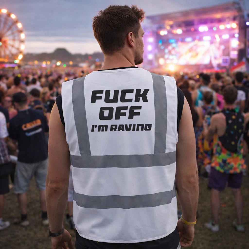 I'm Raving Hi-Vis Vest (White)