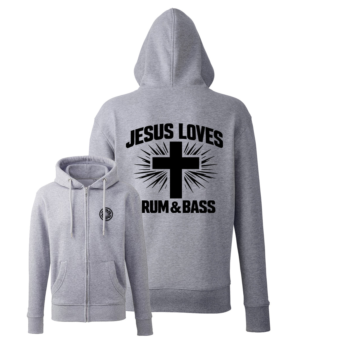 Jesus Loves Drum & Bass Premium Zip Hoodie