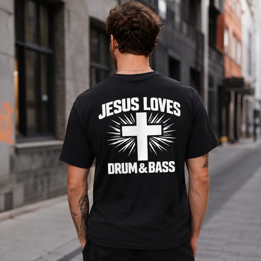 Jesus Loves Drum & Bass Organic T-Shirt
