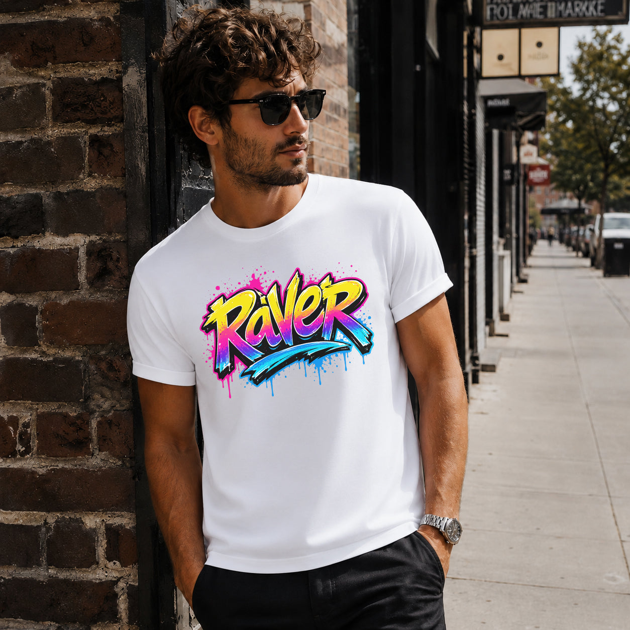 Raver Graffiti Organic T-Shirt